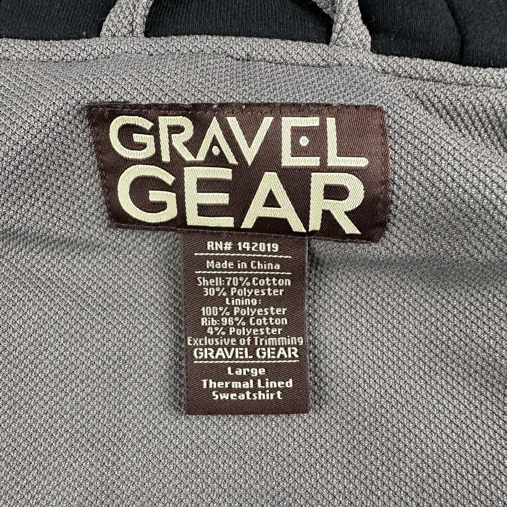 Gravel Gear Men's Hooded Insulated Coat Size Large 100%‎ Cotton Black Jacket